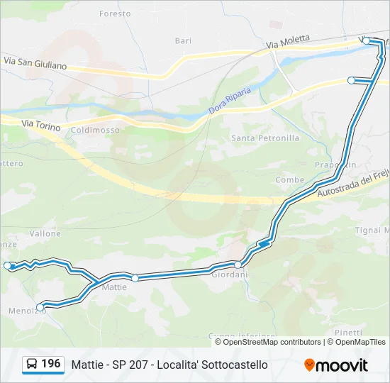196 Bus Line Map