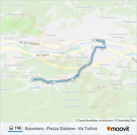 196 Bus Line Map