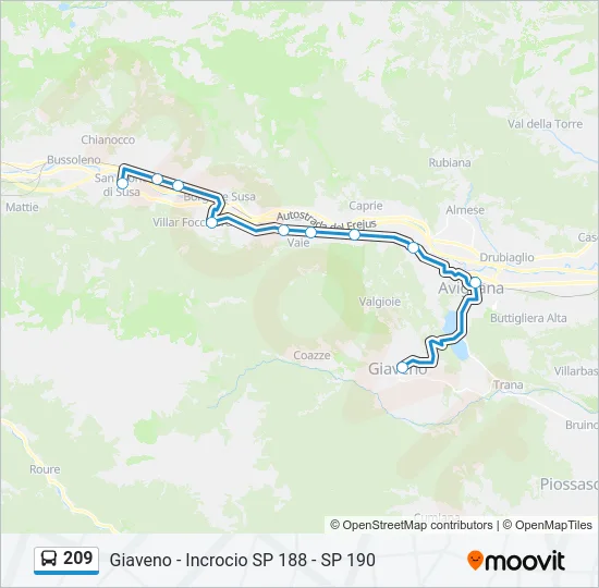 209 Bus Line Map
