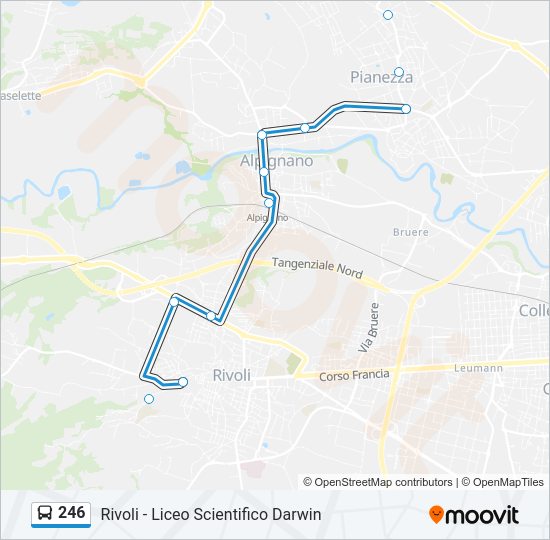 Percorso linea bus 246