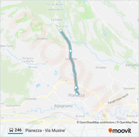 246 Bus Line Map