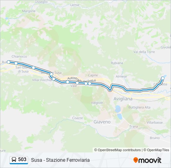 503 bus Line Map