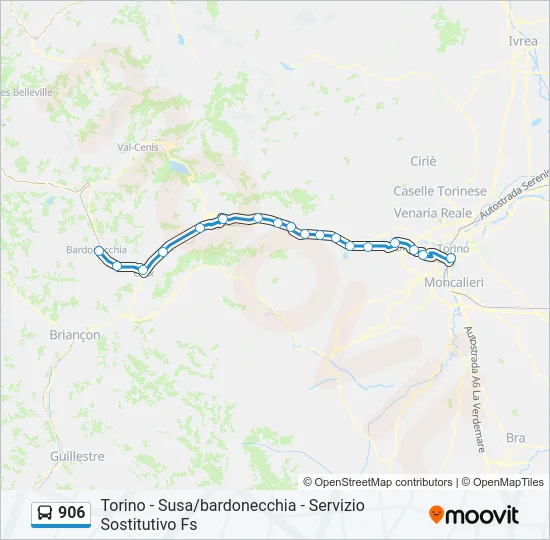 906 Bus Line Map