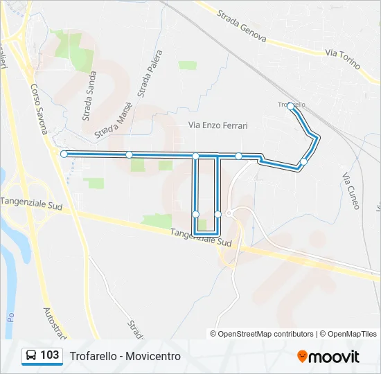 103 Bus Line Map