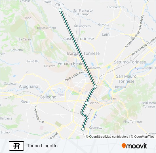 Percorso linea treno R