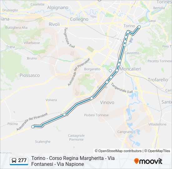 Percorso linea bus 277