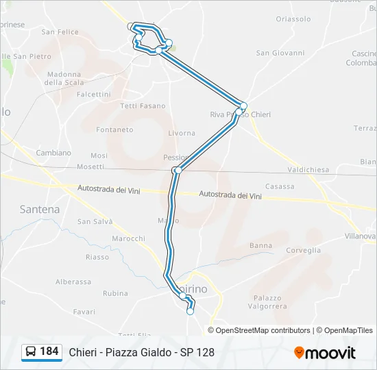 184 Bus Line Map