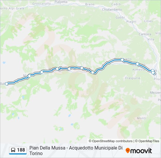 Percorso linea bus 188