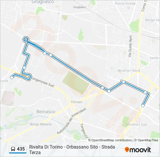 435 Bus Line Map