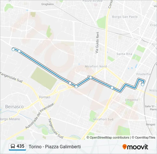 435 Bus Line Map