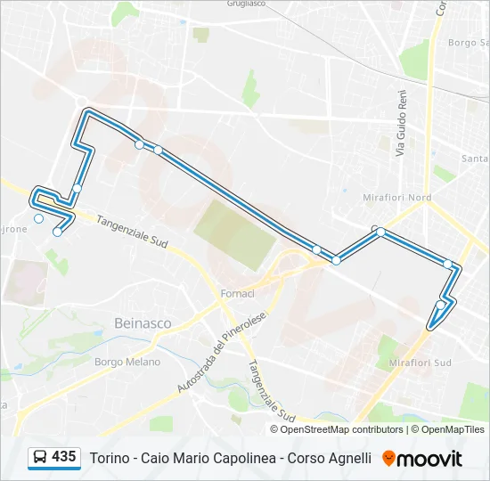 435 Bus Line Map