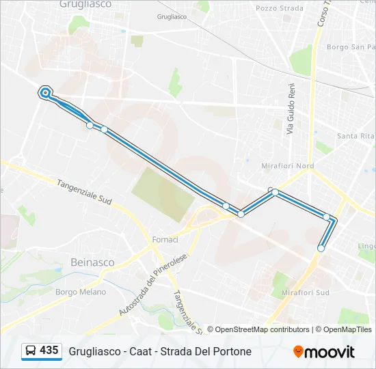 435 Bus Line Map