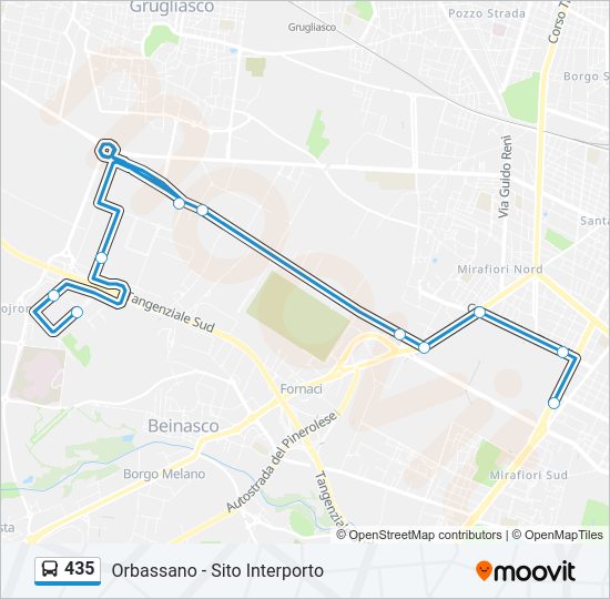 435 Bus Line Map