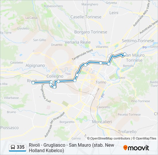 Percorso linea bus 335