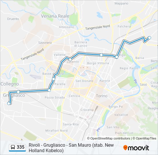 Percorso linea bus 335