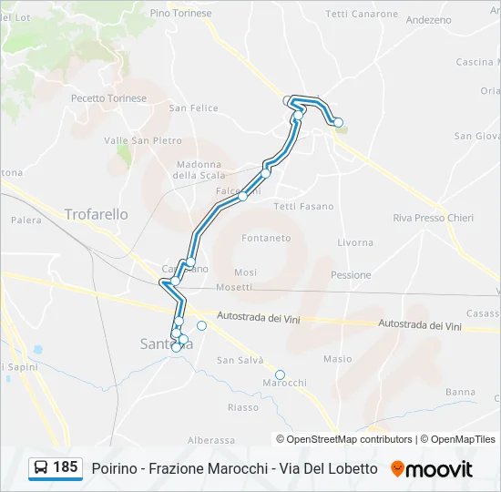 185 Bus Line Map