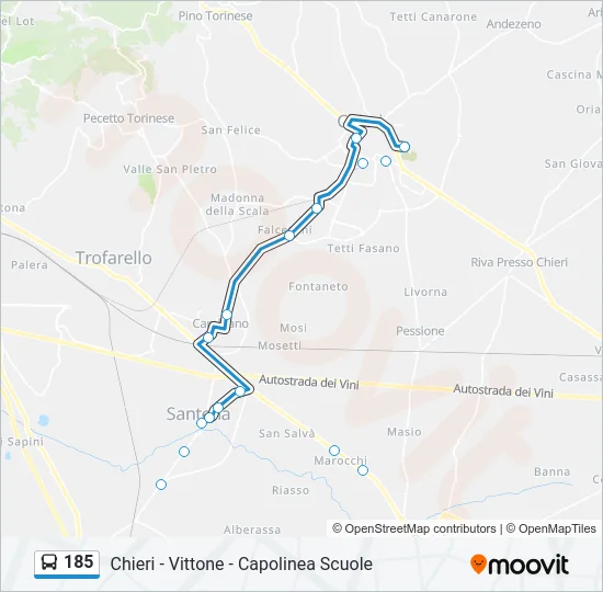 185 Bus Line Map