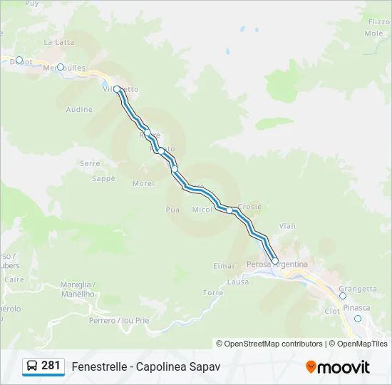 281 Bus Line Map