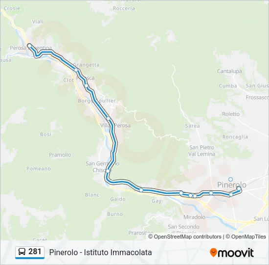 281 Bus Line Map