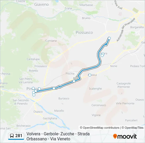 281 Bus Line Map