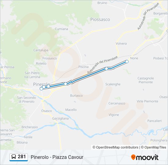 Percorso linea bus 281