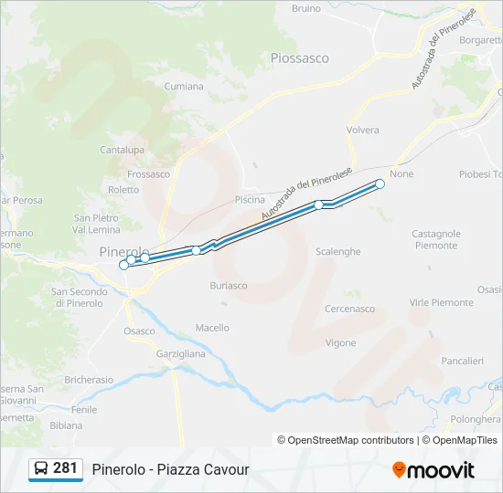 281 Bus Line Map