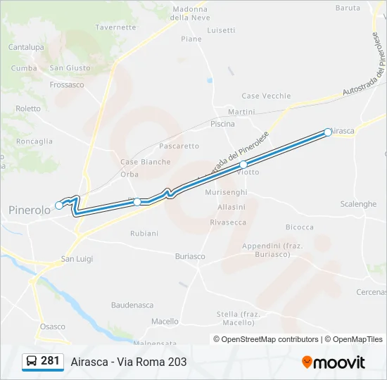 281 Bus Line Map