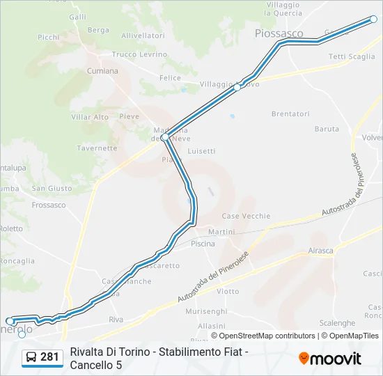 281 Bus Line Map