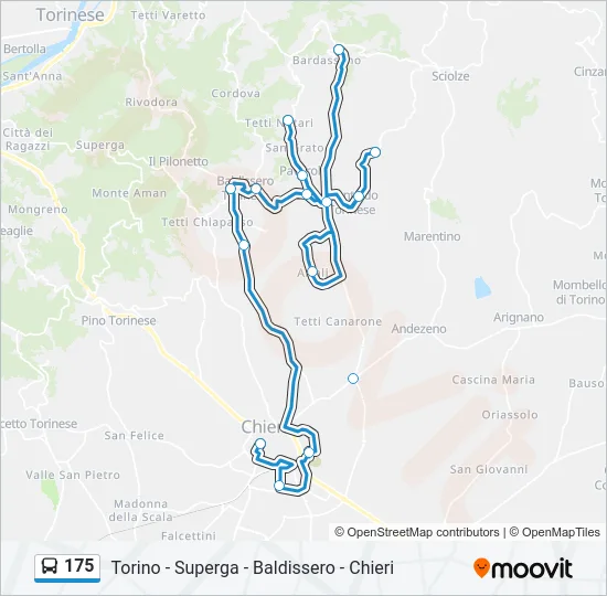175 Bus Line Map