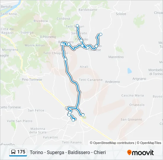 175 Bus Line Map