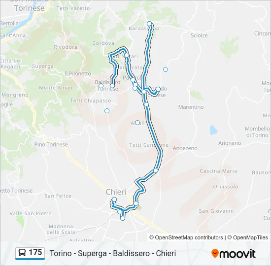 175 Bus Line Map