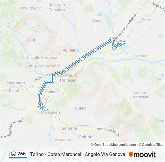 266 Bus Line Map