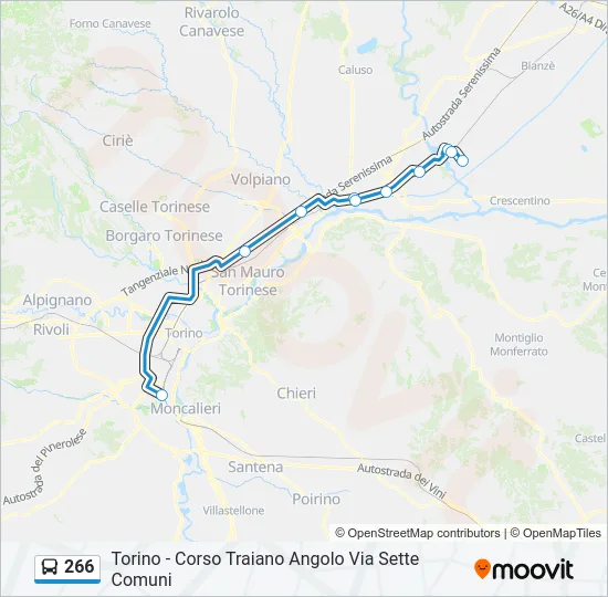 266 Bus Line Map