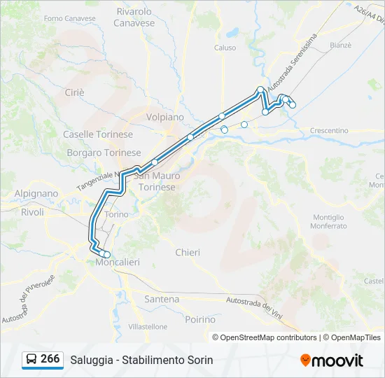 266 Bus Line Map