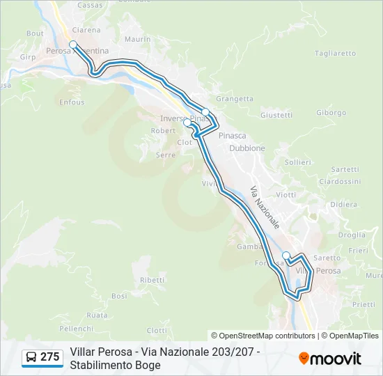 275 Bus Line Map