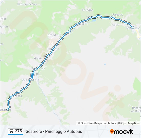 Percorso linea bus 275