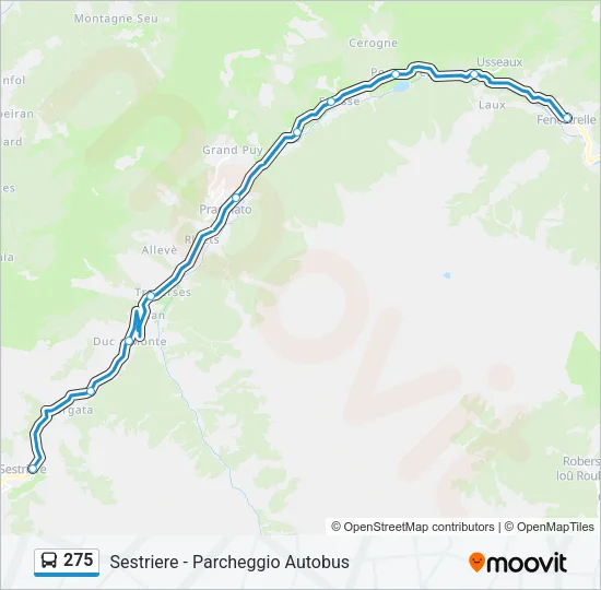 275 Bus Line Map
