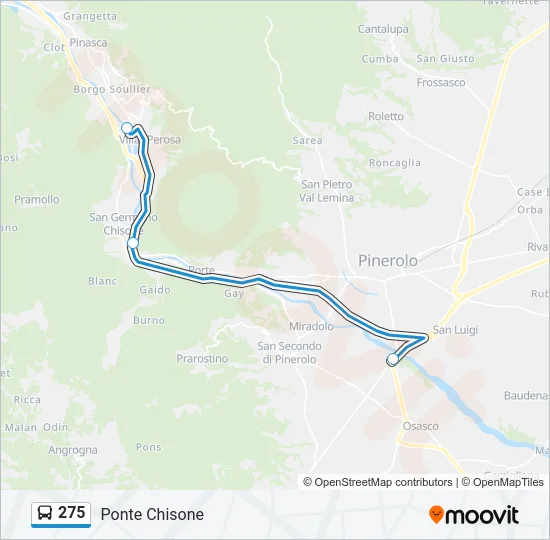 275 Bus Line Map