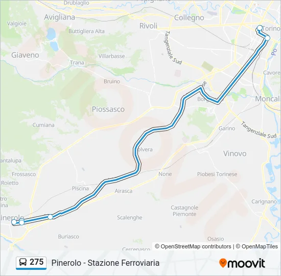 275 Bus Line Map