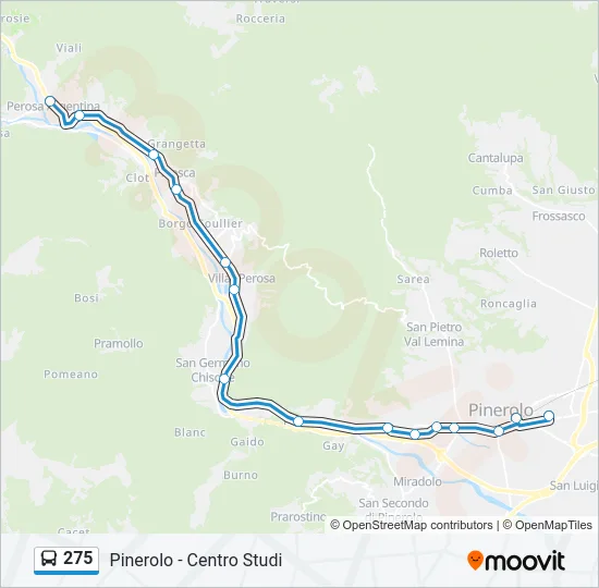 275 Bus Line Map