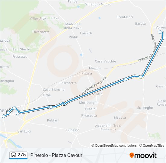275 Bus Line Map