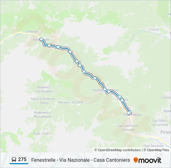 275 Bus Line Map