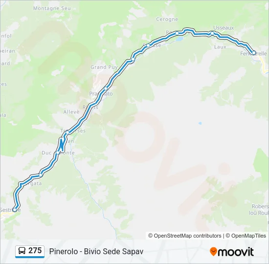 Percorso linea bus 275