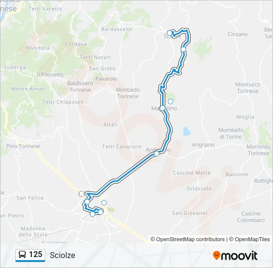 125 Bus Line Map