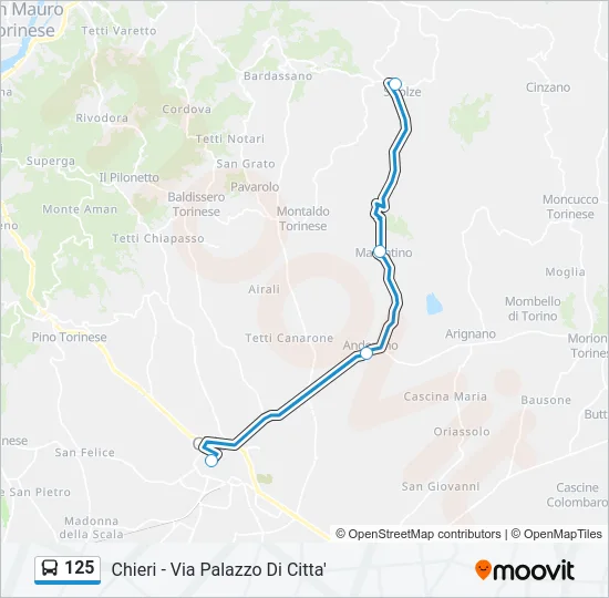 125 Bus Line Map