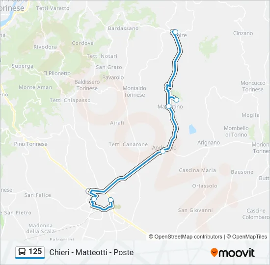 125 Bus Line Map