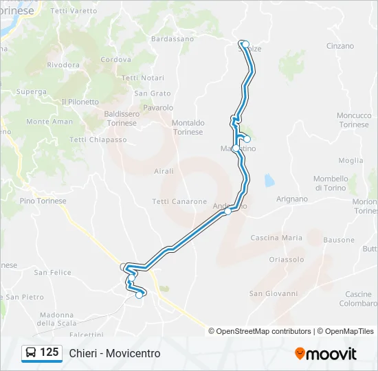 125 Bus Line Map