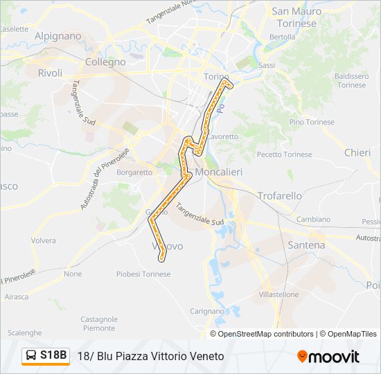 S18B Bus Line Map