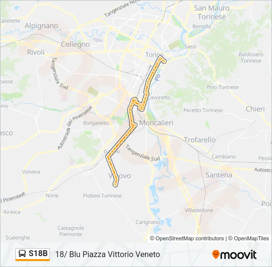 S18B Bus Line Map