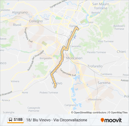S18B Bus Line Map